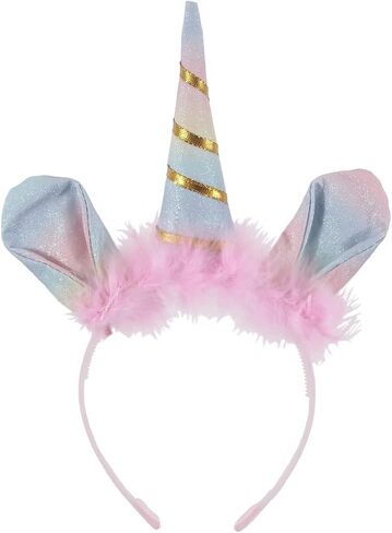 مجموعة نيشاين اللطيفة للأطفال بتصميم وحيد القرن من ريش الملاك مع عصابة رأس للفتيات الصغيرات لحفلات عيد الهالوين in Kuwait