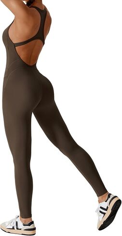 بدلة OEAK للسيدات بدون أكمام من Racerback 2024 بدلة رومبير مقصوصة للتمرين ملابس رياضية بدون خياطة Unitard الكل في واحد Bodycon in Kuwait