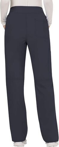 مجموعة ملابس العمل النسائية من Cherokee Revolution WW610 Mock Wrap Top & WW110 Mid Rise Straight Leg Pull-on Pant، Pewter- L Top / L Pant in Kuwait