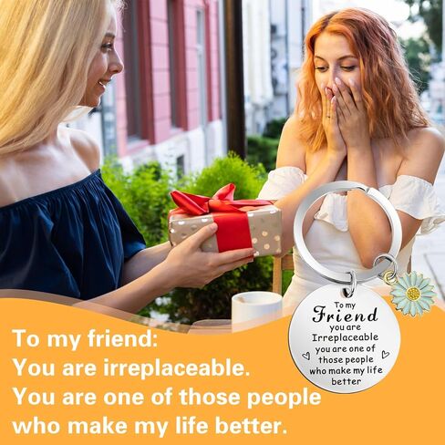 Amabro صديق سلسلة المفاتيح هدية مضحك كيرينغ لطيف عباد الشمس المفاتيح هدية لأفضل الصداقة BFF Besties عيد الميلاد in Kuwait