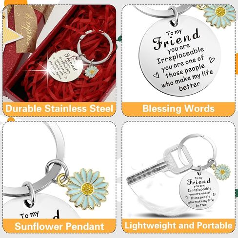 Amabro صديق سلسلة المفاتيح هدية مضحك كيرينغ لطيف عباد الشمس المفاتيح هدية لأفضل الصداقة BFF Besties عيد الميلاد in Kuwait