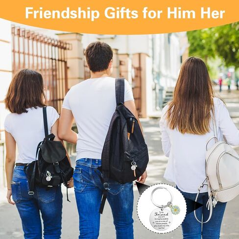 Amabro صديق سلسلة المفاتيح هدية مضحك كيرينغ لطيف عباد الشمس المفاتيح هدية لأفضل الصداقة BFF Besties عيد الميلاد in Kuwait