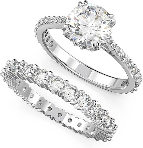 SWAROVSKI Constella Ring Set Collection, Clear Crystals, Rhodium Tone Finish in Saudi Arabia
