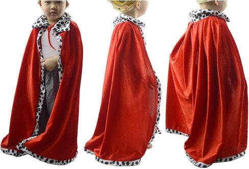 King Robe Queen Robe Cosplay Halloween Costume Mardi Gras Medieval Prince King Costume Cape Easter for Kids Adults Dress Up in Kuwait