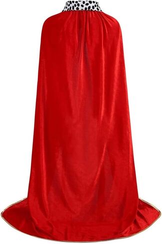 LMYOVE Red King Costume Robe Medieval Cloak Unisex Halloween Cosplay Prince Costume Cape Crown Hat in Saudi Arabia