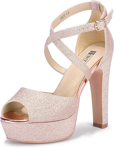 IDIFU المرأة منصة مكتنزة الكعب العالي اللباس الصنادل اللمحة تو الكاحل حزام الزفاف حزب مساء أحذية للنساء العروس in Kuwait