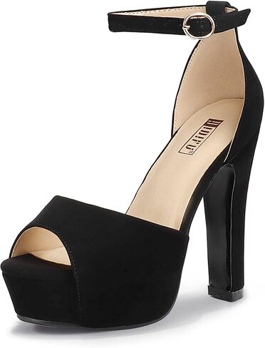 IDIFU Women's Platform Chunky High Heels Dress Sandals Peep Toe Ankle Strap Wedding Party Evening Shoes for Women Bride in Saudi Arabia