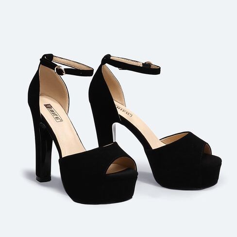 IDIFU Women's Platform Chunky High Heels Dress Sandals Peep Toe Ankle Strap Wedding Party Evening Shoes for Women Bride in Saudi Arabia