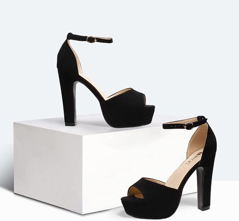 IDIFU Women's Platform Chunky High Heels Dress Sandals Peep Toe Ankle Strap Wedding Party Evening Shoes for Women Bride in Saudi Arabia