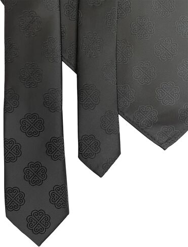 Hlub Hmong Stylish Neck Tie with Matching Pocket Square - Traditional Elegance for Every Occasion! Modern Slim Black in Saudi Arabia
