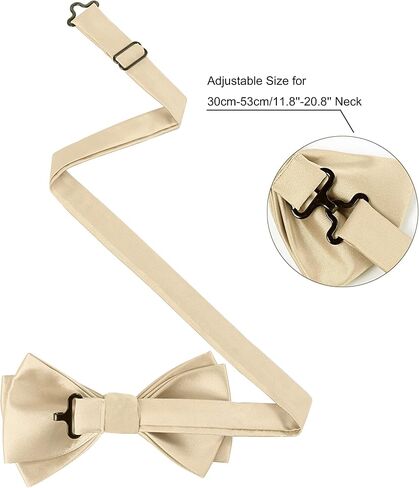 HOULIFE Bow Ties for Men Formal Satin Bowties Pre-tied Style Classic Tuxedo Bowtie & Handkerchiefs Cufflinks Sets for Wedding in Kuwait