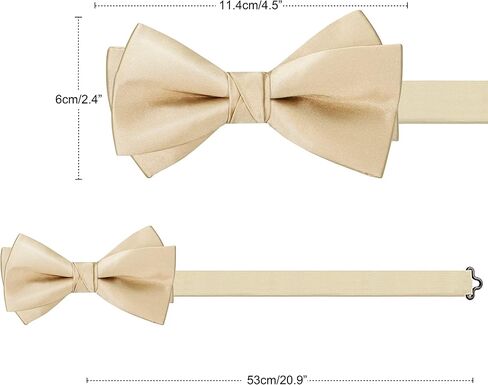 HOULIFE Bow Ties for Men Formal Satin Bowties Pre-tied Style Classic Tuxedo Bowtie & Handkerchiefs Cufflinks Sets for Wedding in Kuwait