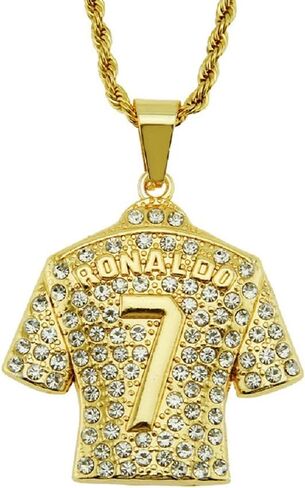 Cuistonelf جيرسي قلادة للرجال، الهيب هوب رونالدو رقم 7 جيرسي قلادة رقم 7 كرة القدم جيرسي قلادة قلادة الرجال لاعب كرة القدم 7 جيرسي سحر قلادة المجوهرات هدية كرة القدم نجمة قلادة تذكارية in Kuwait