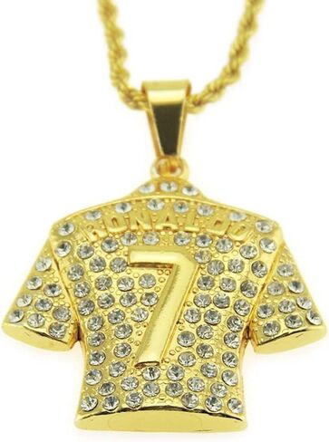 Cuistonelf جيرسي قلادة للرجال، الهيب هوب رونالدو رقم 7 جيرسي قلادة رقم 7 كرة القدم جيرسي قلادة قلادة الرجال لاعب كرة القدم 7 جيرسي سحر قلادة المجوهرات هدية كرة القدم نجمة قلادة تذكارية in Kuwait