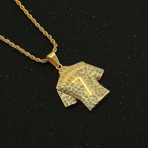 Cuistonelf جيرسي قلادة للرجال، الهيب هوب رونالدو رقم 7 جيرسي قلادة رقم 7 كرة القدم جيرسي قلادة قلادة الرجال لاعب كرة القدم 7 جيرسي سحر قلادة المجوهرات هدية كرة القدم نجمة قلادة تذكارية in Kuwait