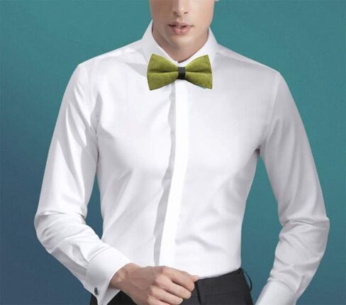 Flairs New York Flannel and Tweed Collection Bow Tie & Pocket Square Matching Set in Kuwait