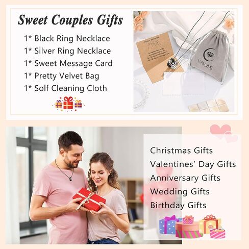 UPROMI Matching Necklace for Couples, Anniversary Engagement Wedding Valentine's Day Christmas Birthday Gifts in Saudi Arabia