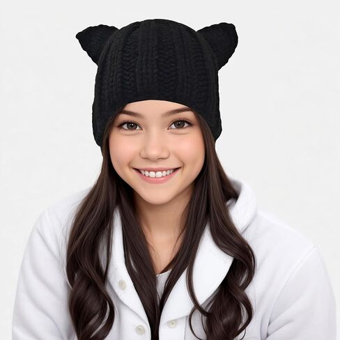 Funny Cat Ear Beanie for Women and Men,Winter Gift in Kuwait