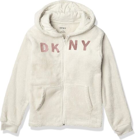 DKNY Girls' Big Classic Comfy Long Sleeve Pullover Sweatshirt Hoodie in Saudi Arabia