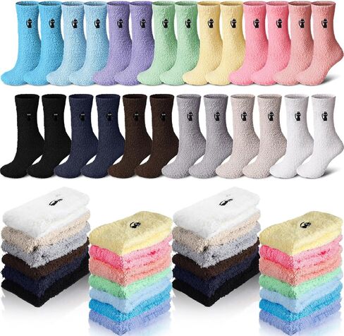 Liitrsh Women Fuzzy Slipper Socks Bulk Animal Microfiber Soft Warm Socks Plush Cute Fluffy Sleeping Sock for Women in Saudi Arabia