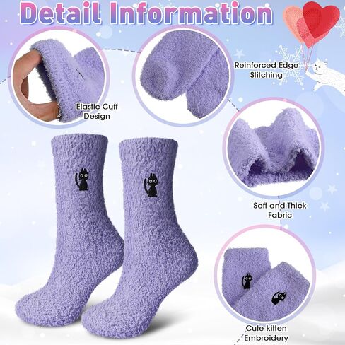 Liitrsh Women Fuzzy Slipper Socks Bulk Animal Microfiber Soft Warm Socks Plush Cute Fluffy Sleeping Sock for Women in Saudi Arabia
