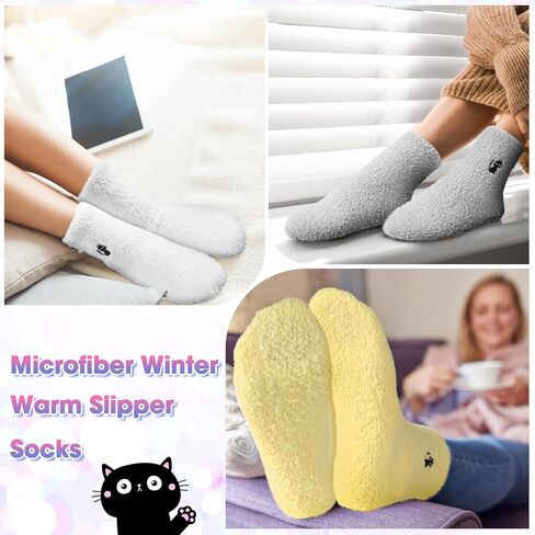 Liitrsh Women Fuzzy Slipper Socks Bulk Animal Microfiber Soft Warm Socks Plush Cute Fluffy Sleeping Sock for Women in Saudi Arabia