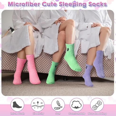 Liitrsh Women Fuzzy Slipper Socks Bulk Animal Microfiber Soft Warm Socks Plush Cute Fluffy Sleeping Sock for Women in Saudi Arabia