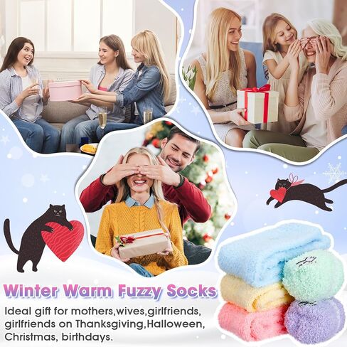 Liitrsh Women Fuzzy Slipper Socks Bulk Animal Microfiber Soft Warm Socks Plush Cute Fluffy Sleeping Sock for Women in Saudi Arabia