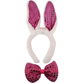 مجموعة الماموث الكهربائية المضيئة بإضاءة LED وأذني أرنب ترتر وربطة عنق in Kuwait