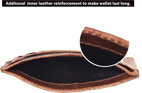 Valenchi - محفظة RFID بجيب أمامي صغير للرجال والنساء مع فتحات متعددة للبطاقات، وجيب للملاحظات ونافذة لبطاقة الهوية (زهرة الكونياك العتيقة) in Kuwait