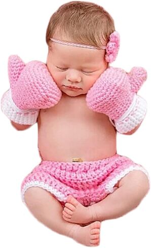 Newborn Photography Props Baby Boy Crochet Boxing Newborn Picture Outfit in Saudi Arabia