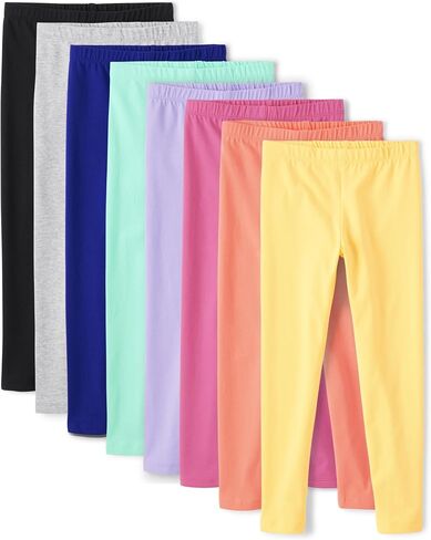 The Children's Place Girls' Solid Leggings 8-Pack, French Rose Multi Color, XLarge (14) in Saudi Arabia