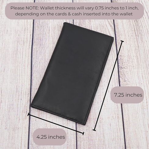 AG Wallets RFID Leather Slim Wallet for Men & Women - Long Compact Bifold Wallet Holds up to 20 Cards, 1 ID & 2 Bill Compartments - Cowhide Leather Zipper Wallet with RFID Protection - Black in Saudi Arabia