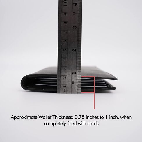 AG Wallets RFID Leather Slim Wallet for Men & Women - Long Compact Bifold Wallet Holds up to 20 Cards, 1 ID & 2 Bill Compartments - Cowhide Leather Zipper Wallet with RFID Protection - Black in Saudi Arabia