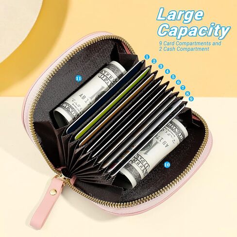 YINHEXI Cute Card Holder Wallet for Women, Bear RIFD Small Leather Zipper Credit Card Holder Wallet for Women with Keychain Wristlet, Business Card Holder for Women (Black) in Kuwait