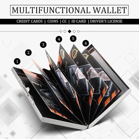 8 Pcs RFID Stainless Steel Business Card Holder with 6 Slots Slim Credit Card Holder Wallet ID Card Metal Wallet Metal Credit Card Case for Men Women Gift ID Index Card Protector Travel Work Package in Saudi Arabia