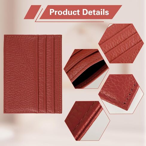 DSLSQD 2 Pack Slim Minimalist Wallet, RFID Blocking Credit Card Holder for Men Women Leather Card Holder with 6 Card Slots and 1 Pockets Front Pocket Wallets Card Cases & Money Organisers in Kuwait
