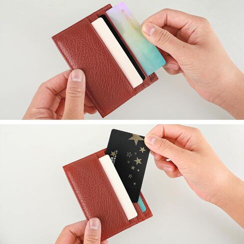 DSLSQD 2 Pack Slim Minimalist Wallet, RFID Blocking Credit Card Holder for Men Women Leather Card Holder with 6 Card Slots and 1 Pockets Front Pocket Wallets Card Cases & Money Organisers in Kuwait