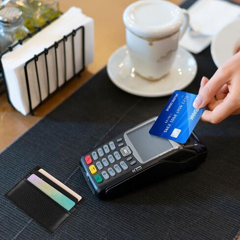 DSLSQD 2 Pack Slim Minimalist Wallet, RFID Blocking Credit Card Holder for Men Women Leather Card Holder with 6 Card Slots and 1 Pockets Front Pocket Wallets Card Cases & Money Organisers in Kuwait