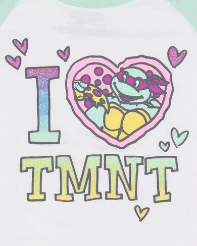 Teenage Mutant Ninja Turtles Girls' I Love TMNT Kids Raglan Tee Shirt in Saudi Arabia