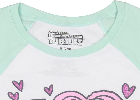 Teenage Mutant Ninja Turtles Girls' I Love TMNT Kids Raglan Tee Shirt in Saudi Arabia