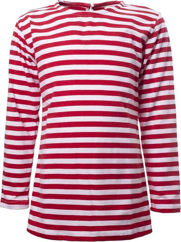Ipuang Girl's Crew Neck Long Sleeve Cotton Stripe Tee Shirt in Kuwait