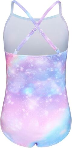 iLover Girls Sparkle One Piece Swimsuits Crossback Swimwear Beach Bathing Suit with Adjustable Strap 4-10 Years in Saudi Arabia