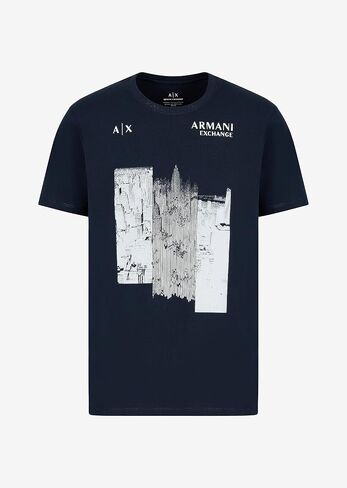 A｜X ARMANI EXCHANGE Men's Slim Fit Crew Neck Cotton Jersey City Graphic Tee in Saudi Arabia