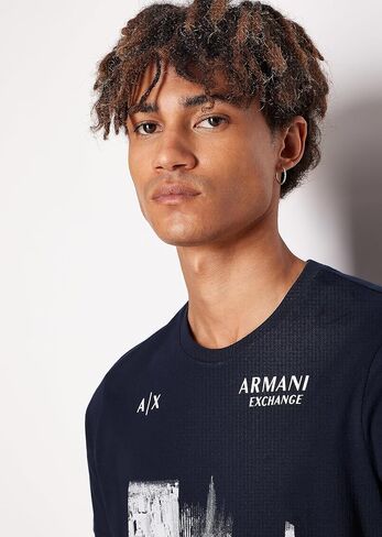 A｜X ARMANI EXCHANGE Men's Slim Fit Crew Neck Cotton Jersey City Graphic Tee in Saudi Arabia