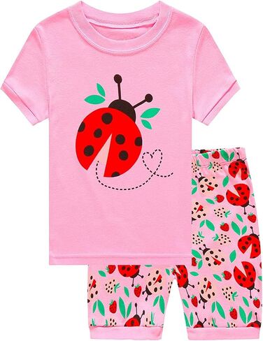 Little Hand Toddler Baby Girls Pajamas Kids Short Sets Cotton Pjs Sleepwear Summer Clothes 2-7 Years in Kuwait