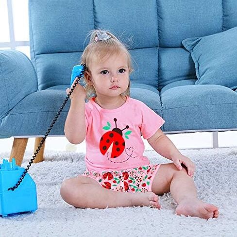 Little Hand Toddler Baby Girls Pajamas Kids Short Sets Cotton Pjs Sleepwear Summer Clothes 2-7 Years in Kuwait