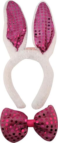 مجموعة الماموث الكهربائية المضيئة بإضاءة LED وأذني أرنب ترتر وربطة عنق in Kuwait