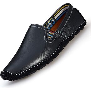 Noblespirit Men's Driving Shoes Leather Fashion Slipper Casual Slip on Loafers Shoes in Summer
