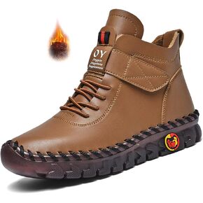 CrazySavage Womens Winter Leather Snow Booties Fur Lined Warm Anti-Slip Ankle Boots Thickening Thermal Villi Adjustable High Top Mom Loafers in Saudi Arabia